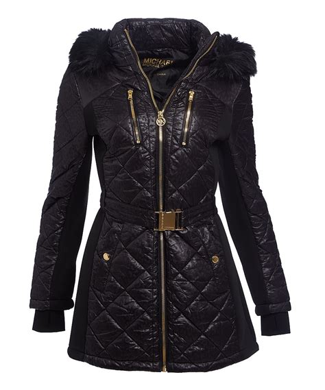 michael kors black women's jacket|Michael Kors black winter coat.